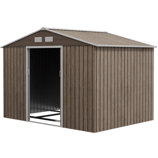 Pozinkovaný ocelový zahradní domek 4.9 m², odolný povětrnosti, světle hnědá