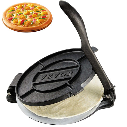 Tortilla Press, 8 Inch Cast Iron, Pre-Seasoned, 100 Sheets