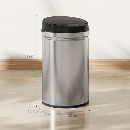 Touchless 30L Stainless Steel Sensor Trash Can