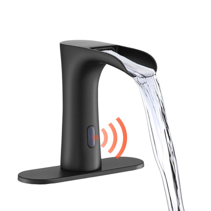 Touchless Bathroom Sink Faucet – Motion Sensor, Hot Cold, Matte Black