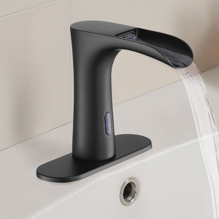 Touchless Bathroom Sink Faucet – Motion Sensor, Hot Cold, Matte Black