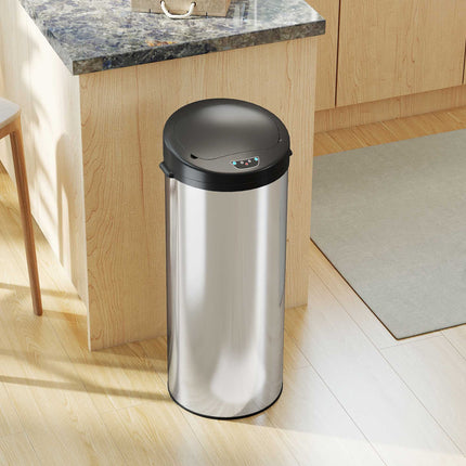 Touchless Stainless Steel Sensor Trash Can, 55L Capacity