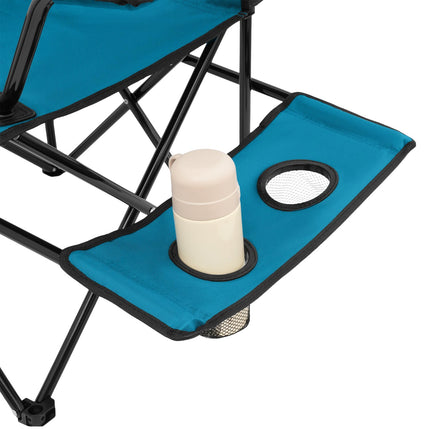 Kempingová židle, skládací, modro-šedá, kompaktní design
