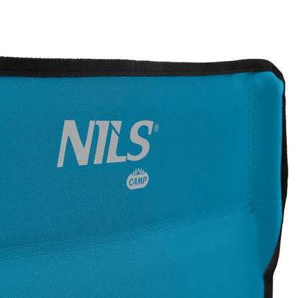 Kempingová židle, skládací, modro-šedá, kompaktní design