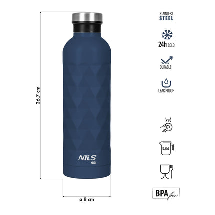 Turistická láhev na vodu, 750ml, modrá