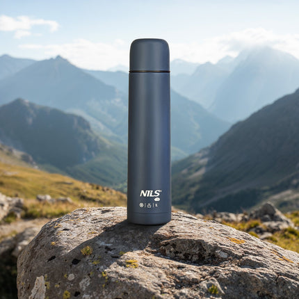 Turistická termoska 1000ml, modrá, izolovaná láhev