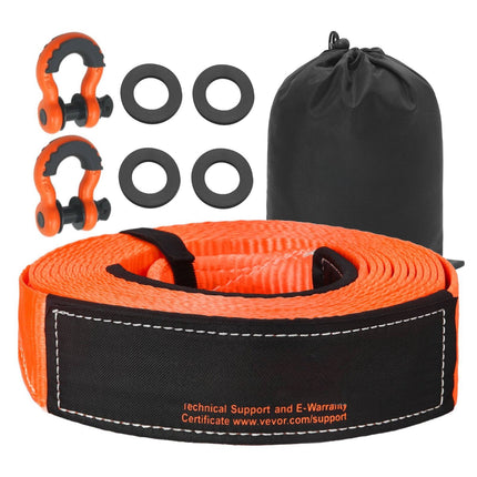 Tow Strap Recovery Kit, 3in x 30ft, 36000lb, Shackles