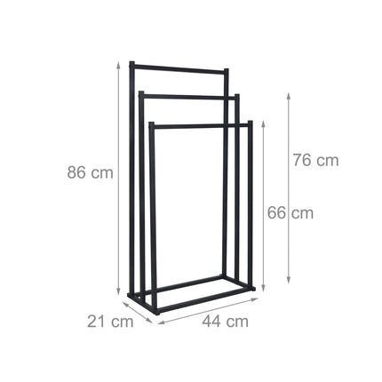 Towel Rack with 3 Metal Rods – Freestanding Design