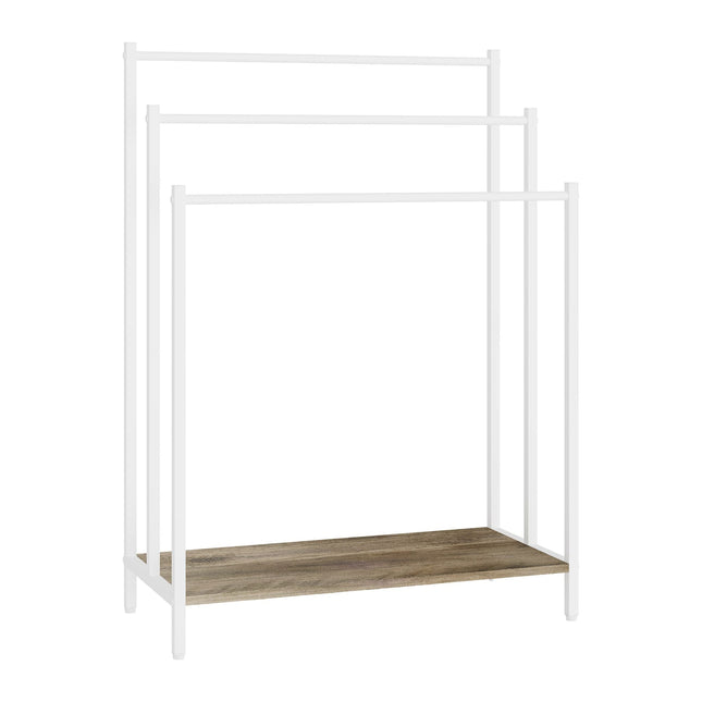 Towel Rack with Shelf – Freestanding, Metal Frame