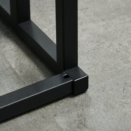 Black 3-bar towel rack - steel and bamboo holder