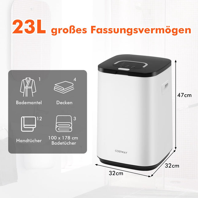 Handtuchwärmer 23L mit Timer und LED-Anzeige, Weiß