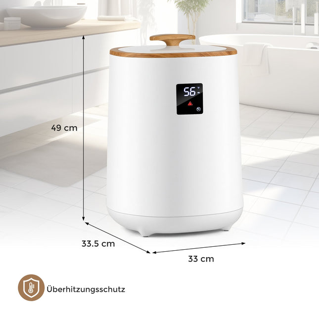 Handtuchwärmer mit LED-Display, 18 l Fassungsvermögen, Weiß
