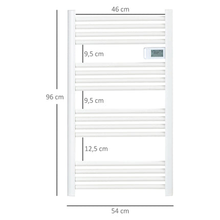 Koupelnový otopný žebřík na ručníky, 540x960 mm, 16 článků, ochrana proti přehřátí