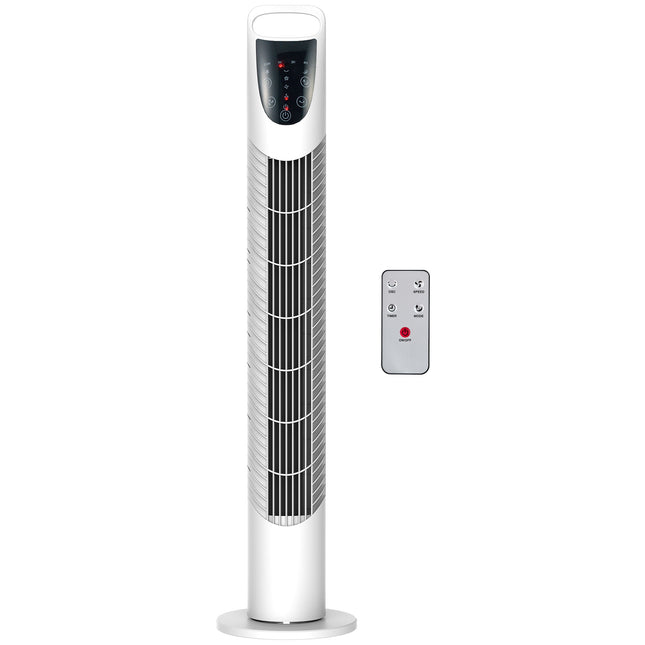 Tower Fan, 3 Modes, Quiet Operation, Timer, Remote, White