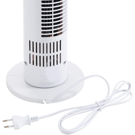 Sloupový ventilátor, 3 režimy, tichý provoz, časovač, dálkový ovladač, bílá