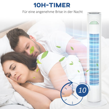 Sloupový ventilátor se 70° oscilací, 77 cm, 45W, 3 rychlosti