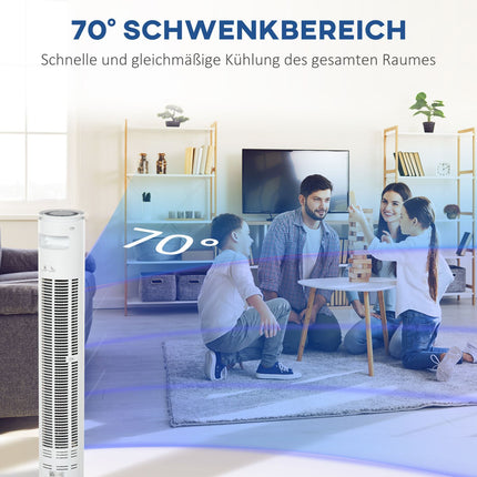 Sloupový ventilátor se 70° oscilací, 77 cm, 45W, 3 rychlosti