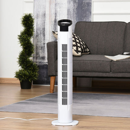 Sloupový ventilátor se 70° oscilací, 78.5 cm, 50W výkon, 3 rychlosti, bílá