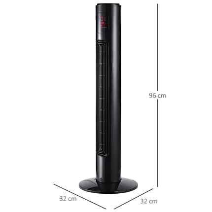 Sloupový ventilátor, černá, dálkový ovladač, 3 rychlosti, 70 oscilace