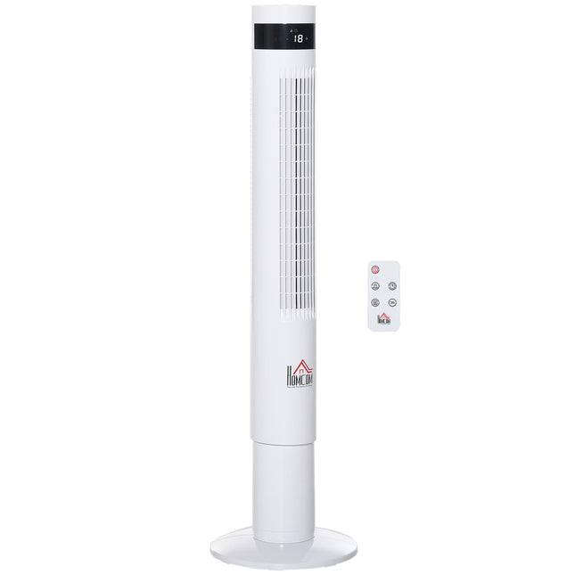 Sloupový ventilátor s dálkovým ovladačem, 85° oscilace, 3 rychlosti, bílá
