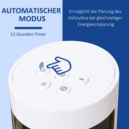 Sloupový ventilátor s dálkovým ovladačem, 85° oscilace, 3 rychlosti, bílá
