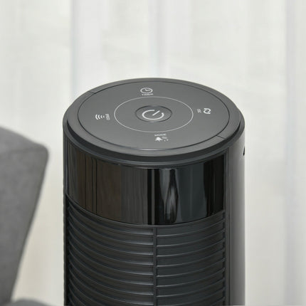Sloupový ventilátor s dálkovým ovladačem, 70° oscilace, časovač, černá