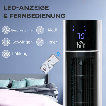 Sloupový ventilátor se zvlhčovačem a dálkovým ovladačem, 3 režimy, časovač