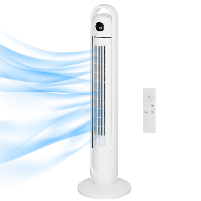 Sloupový ventilátor s dálkovým ovladačem, 3 rychlosti, 24H časovač, LCD displej