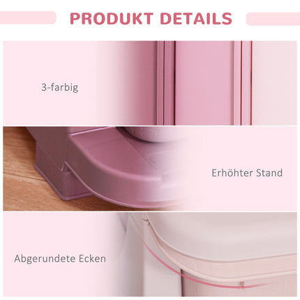 Children's 3-Tier Toy Storage Drawer Cabinet - Pink