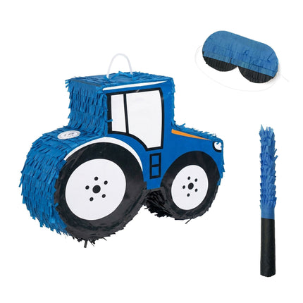 Sada piňata traktor – obsahuje tyč a masku na oči
