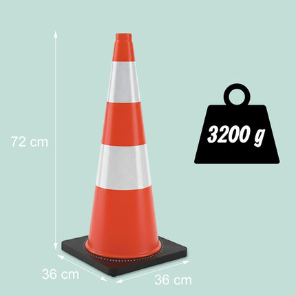 Dopravní kužel 75 cm – odolný, reflexní pruhy
