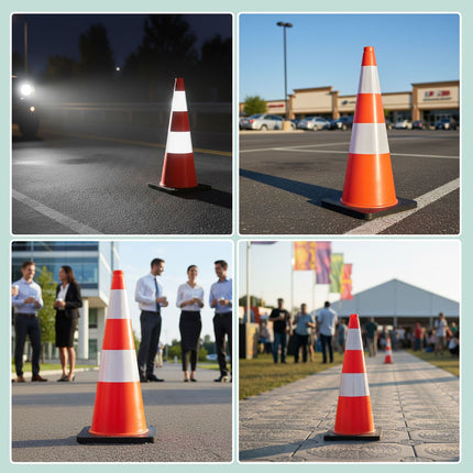 Dopravní kužel 75 cm – odolný, reflexní pruhy