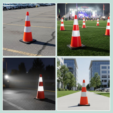 Dopravní kužel 90 cm, odolný, reflexní pruhy