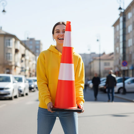 Dopravní kužel 90 cm, odolný, reflexní pruhy