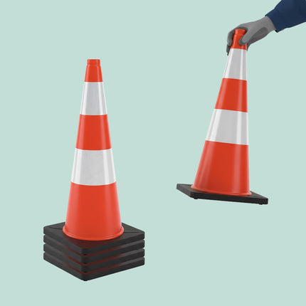 Dopravní kužel 90 cm, odolný, reflexní pruhy