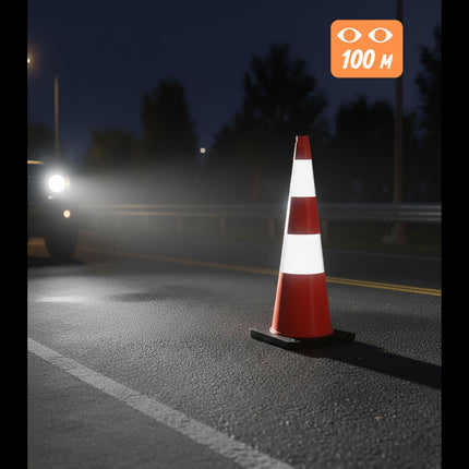 Dopravní kužel 90 cm, odolný, reflexní pruhy