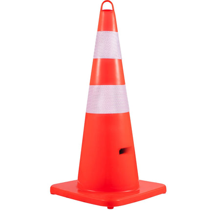 Traffic Cones, 10-Pack 28-Inch PVC Reflective Weighted Base