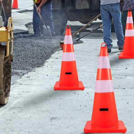Traffic Cones, 10-Pack 28-Inch PVC Reflective Weighted Base
