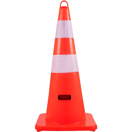 Traffic Cones, 10-Pack 28-Inch PVC Reflective Weighted Base