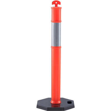 Traffic Delineator Posts, 2 Pack, 16.93 in Rubber Base
