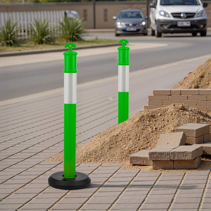 Traffic Delineator Posts 3-Pack, 1140 mm, Reflective, Fillable Base