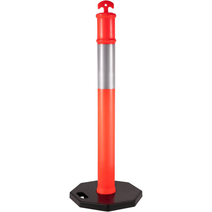 Traffic Delineator Posts, 44-Inch, Rubber Base, 3-Pack
