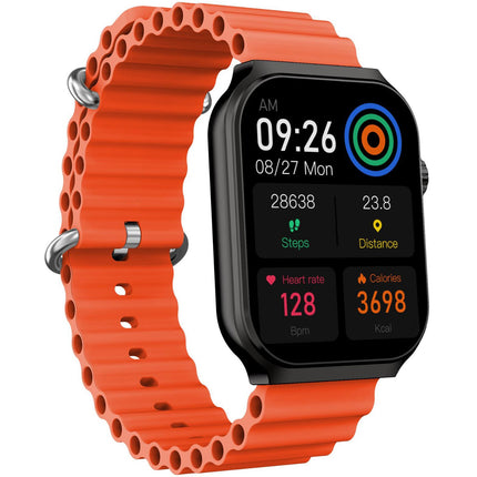 Trainer Ultra Smartwatch mit zwei Armbändern Schwarz + Orange