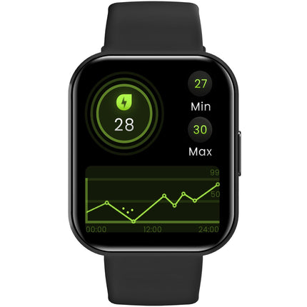 Trainerwatch2 chytré hodinky s obdélníkovým ciferníkem černá