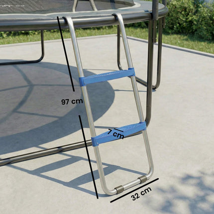 Žebřík k trampolíně 2 stupně, nosnost 150 kg, modrá