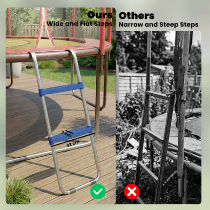 Žebřík k trampolíně 2 stupně, nosnost 150 kg, modrá