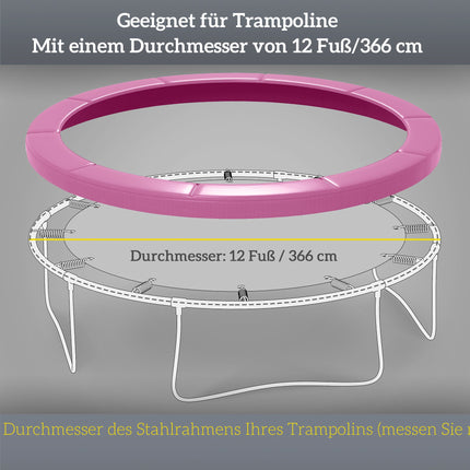 Kryt pružin trampolíny, voděodolný, odolný proti roztržení, Ø366 cm, růžová