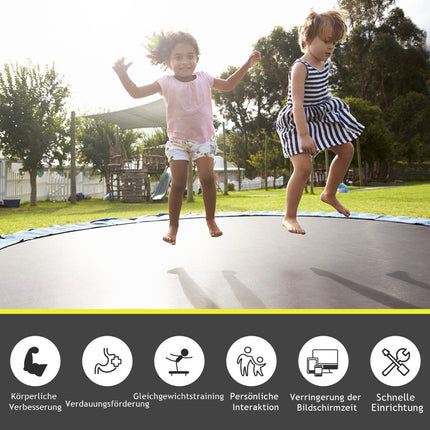 Náhradní skákací plocha trampolíny, rám 366 cm, černá, odolný PP