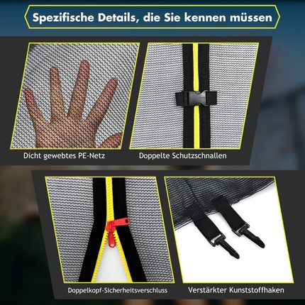 Ochranná síť trampolíny 427cm, pro 8 tyčí, přístup na zip