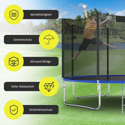 Ochranná síť trampolíny pro kulaté rámy 366 cm se zipem
